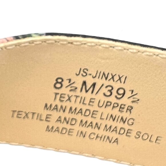 Jessica Simpson Womens Size 8.5 Jinxxi Black Floral Flower Wedges Sandals Shoes - Picture 12 of 14